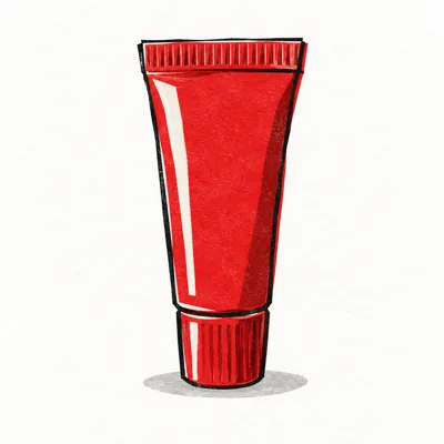 Illustration of an unbranded lip balm tube