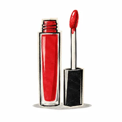 Illustration of an unbranded lip gloss tube