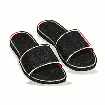 Illustration of plain slip-on sandals